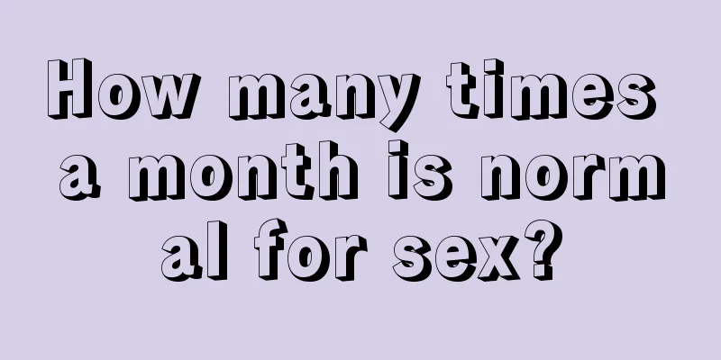 How many times a month is normal for sex?