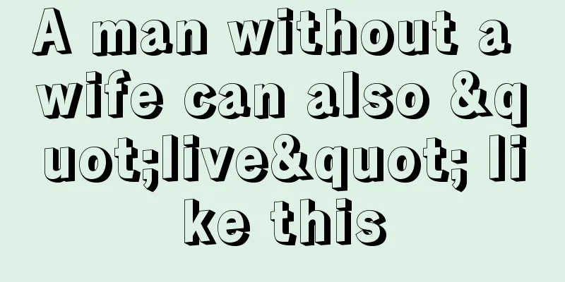 A man without a wife can also "live" like this