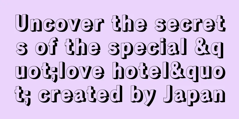 Uncover the secrets of the special "love hotel" created by Japan