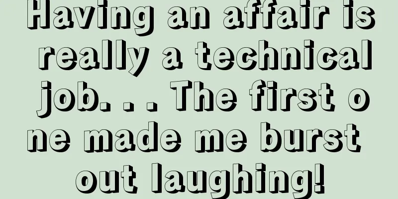 Having an affair is really a technical job. . . The first one made me burst out laughing!