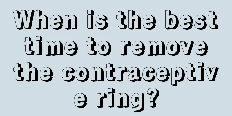 When is the best time to remove the contraceptive ring?