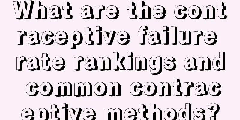 What are the contraceptive failure rate rankings and common contraceptive methods?